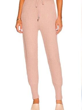 Jonathan Simkhai Ribbed Knit Drawstring Joggers in Blush